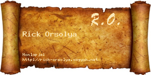 Rick Orsolya névjegykártya